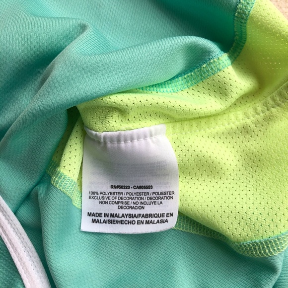 Nike Womens' Light Lime Green and Turquoise Dri-FIT Tank Top - Picture 11 of 15